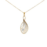 14k Two Toned .30ct F VS2 Round Diamond Necklace